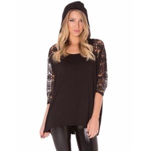 Blackmilk Little Lies Lace Hoodie